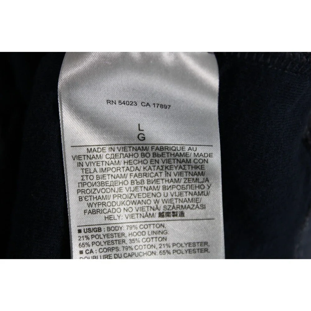 Banana Republic Hoodie Men's Large Gray Henley Pullover Long Sleeve Sweatshirt